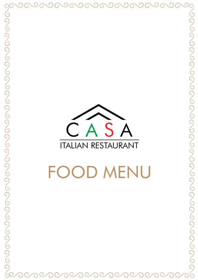 Casa Restaurant Menu Design