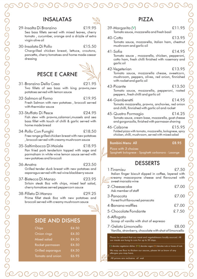 Casa Restaurant Menu Design